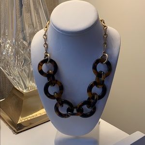 Tortoise chain link lucite necklace j crew